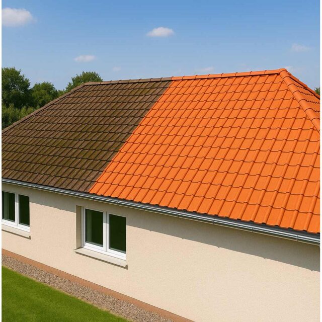 Dachreinigung Vorher / Nachher